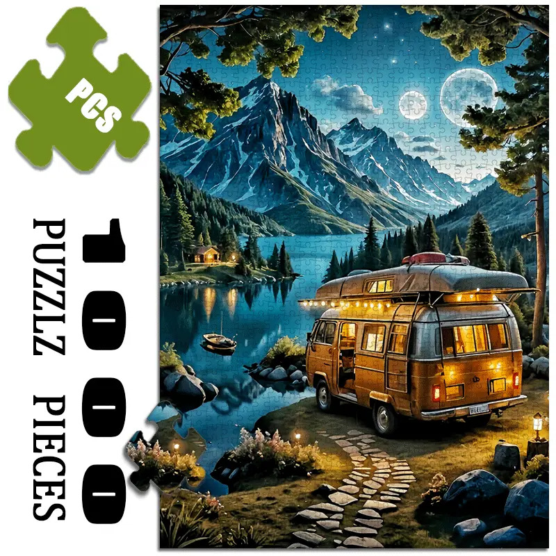 Jigsaw Puzzle Adult - Grand puzzle 1000 pièces - Camper