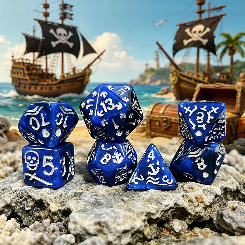 Board Game Pirates - Ensemble de dés à thème nautique