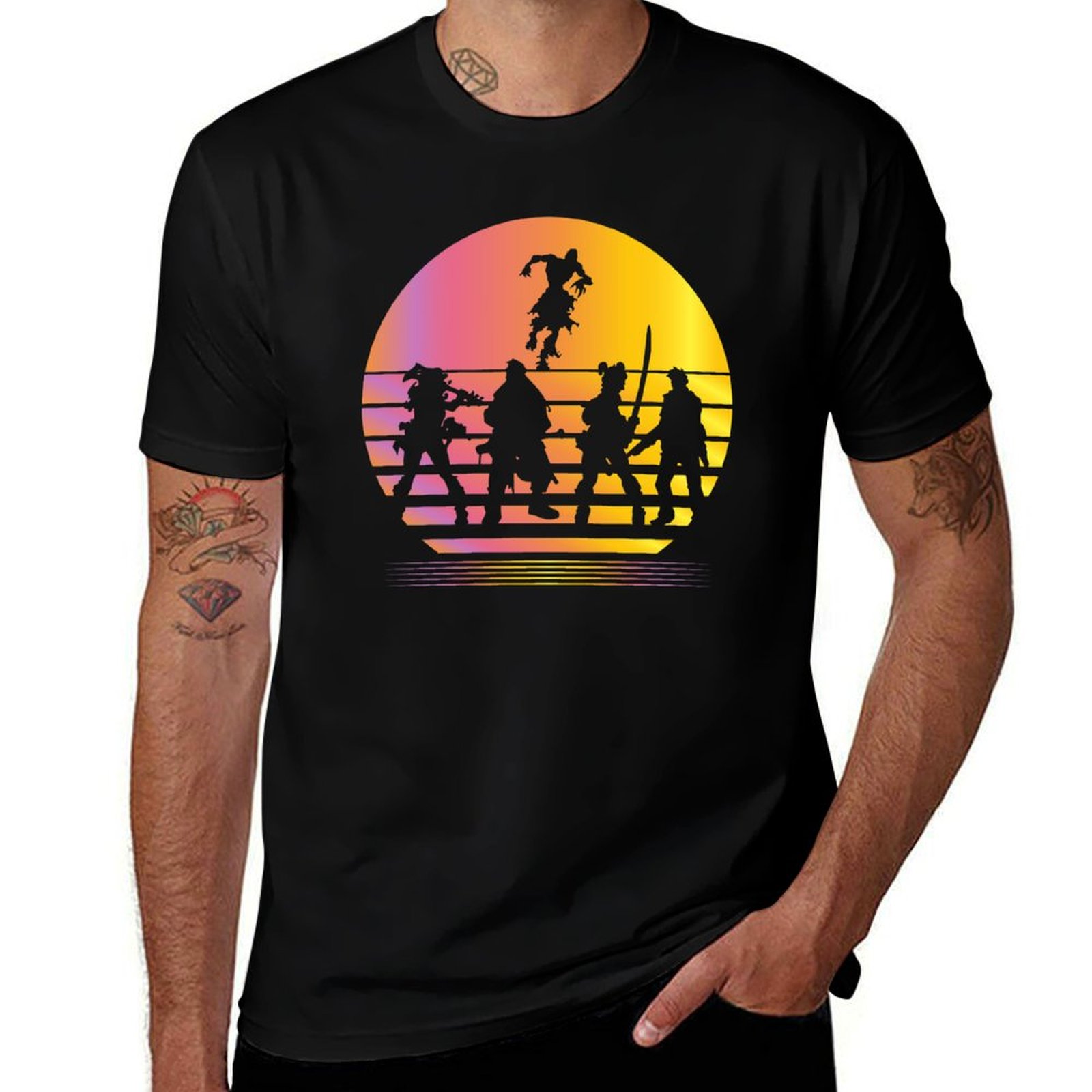 Board Game Inspiration - Zombicide Synthwave - T-shirt graphique inspiré