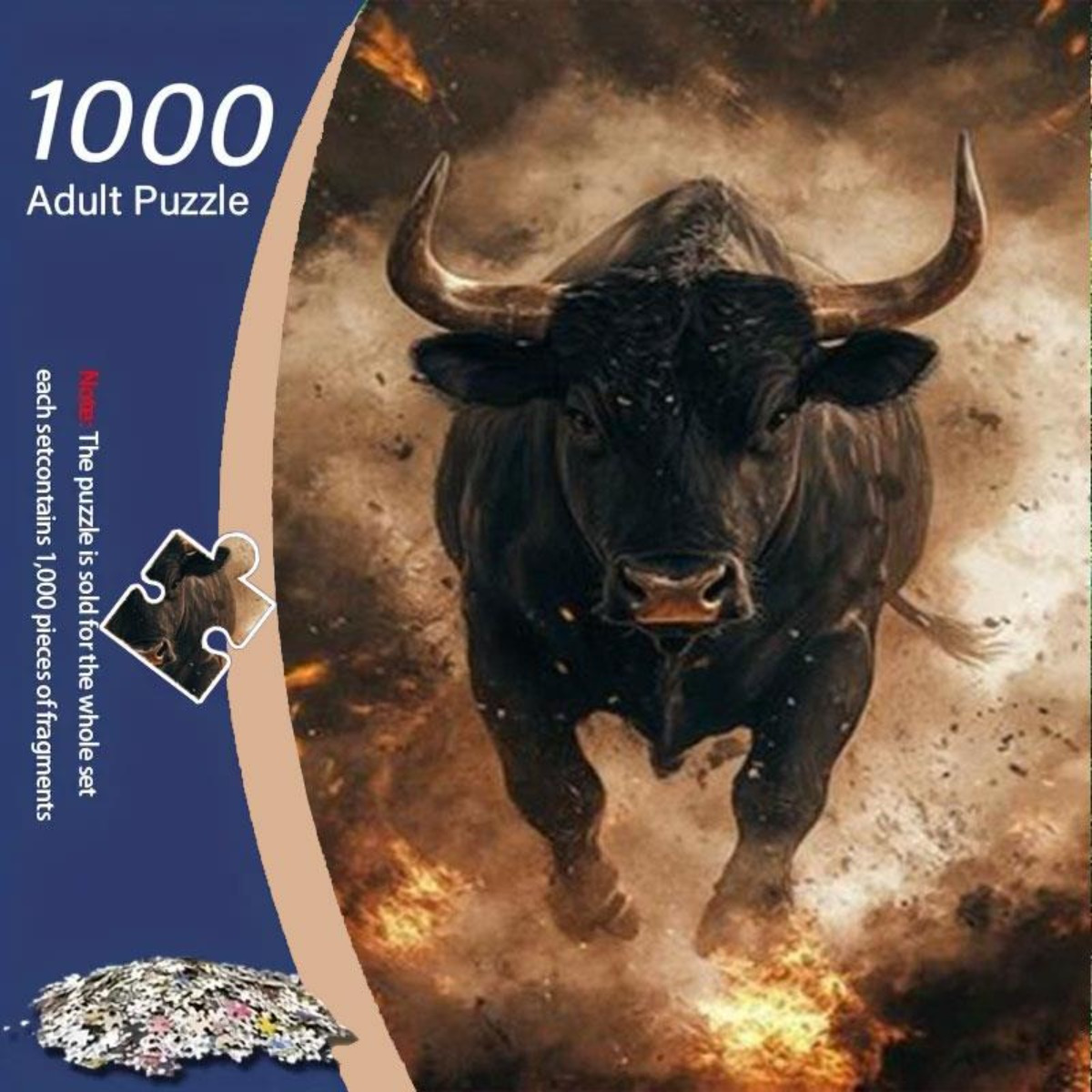 Jigsaw Puzzle Adult - 1000 pièces Puzzle adulte-Blazing Bull en