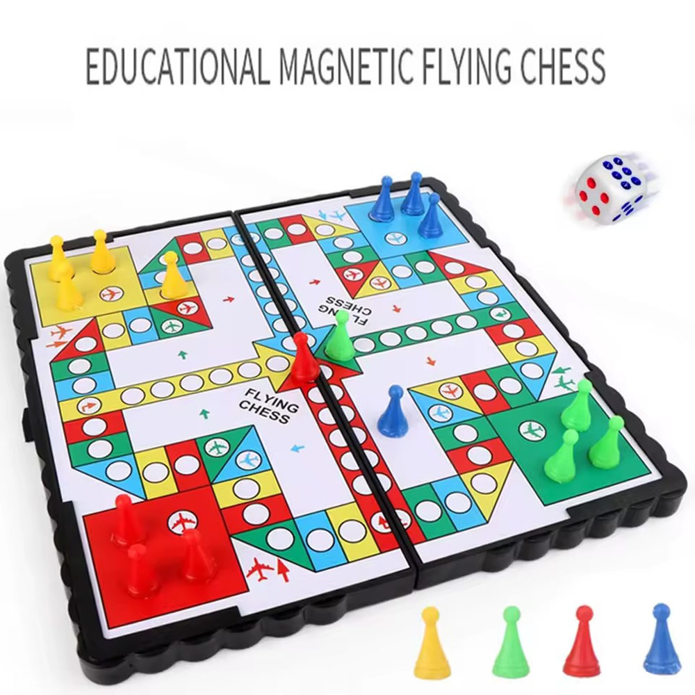 Magnetic Travel Chess - Jeu d'échecs volant magnétique pliable, tapis