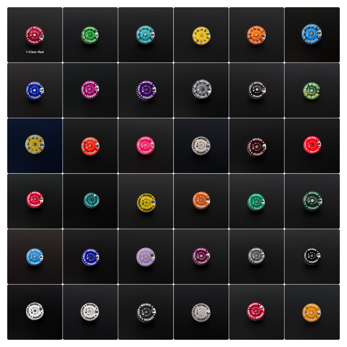 Game Token Counter - 25x25x6mm traqueur de plaies traqueur de