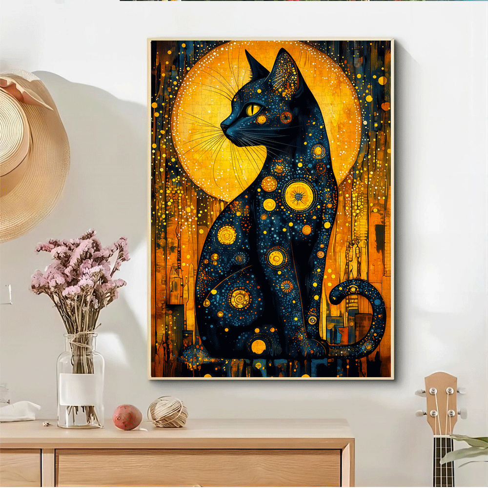 Puzzle chat noir et nuit étoil - Jigsaw Puzzle Adult avis et prix