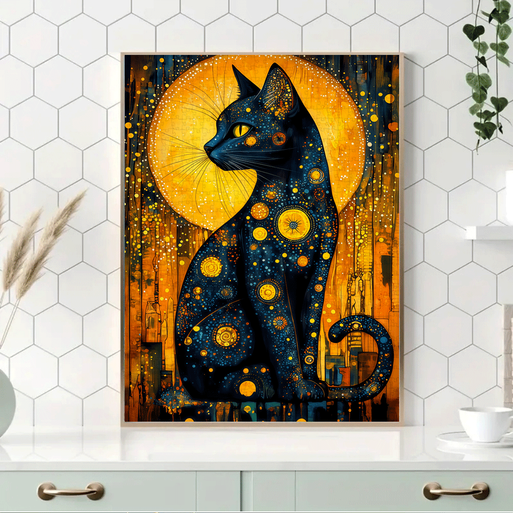 Puzzle chat noir et nuit étoil - Jigsaw Puzzle Adult avis et prix